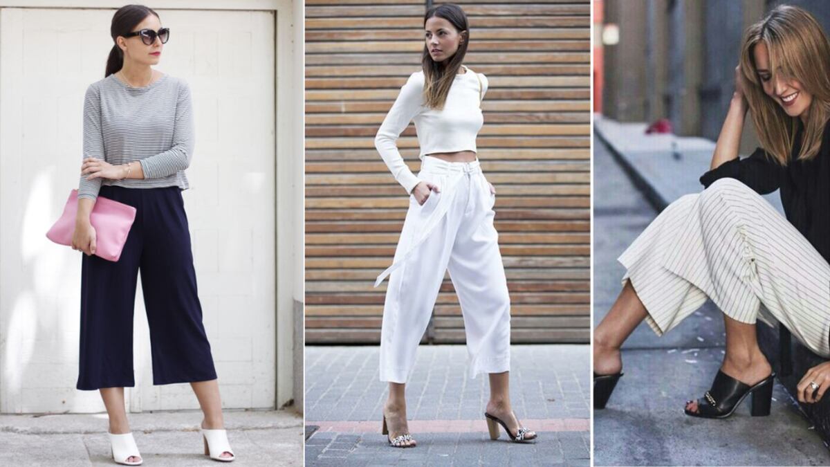 Pantalones culotte y mules