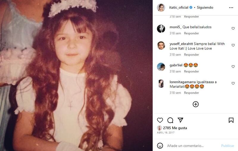 Itatí Cantoral durante su niñez se veía idéntica a su hija