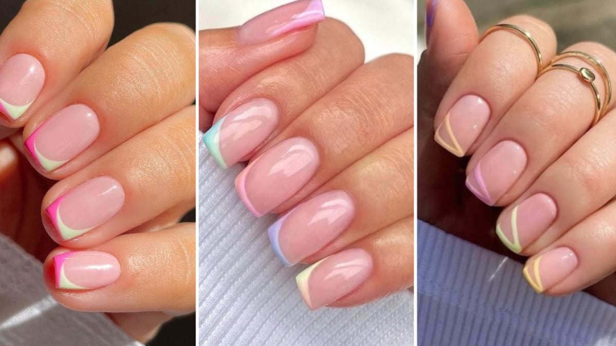 Uñas francesas de colores
