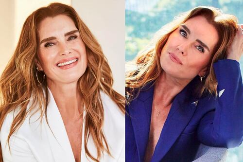 Brooke Shields es un ejemplo de estilo en ajustado vestido acanalado terracota