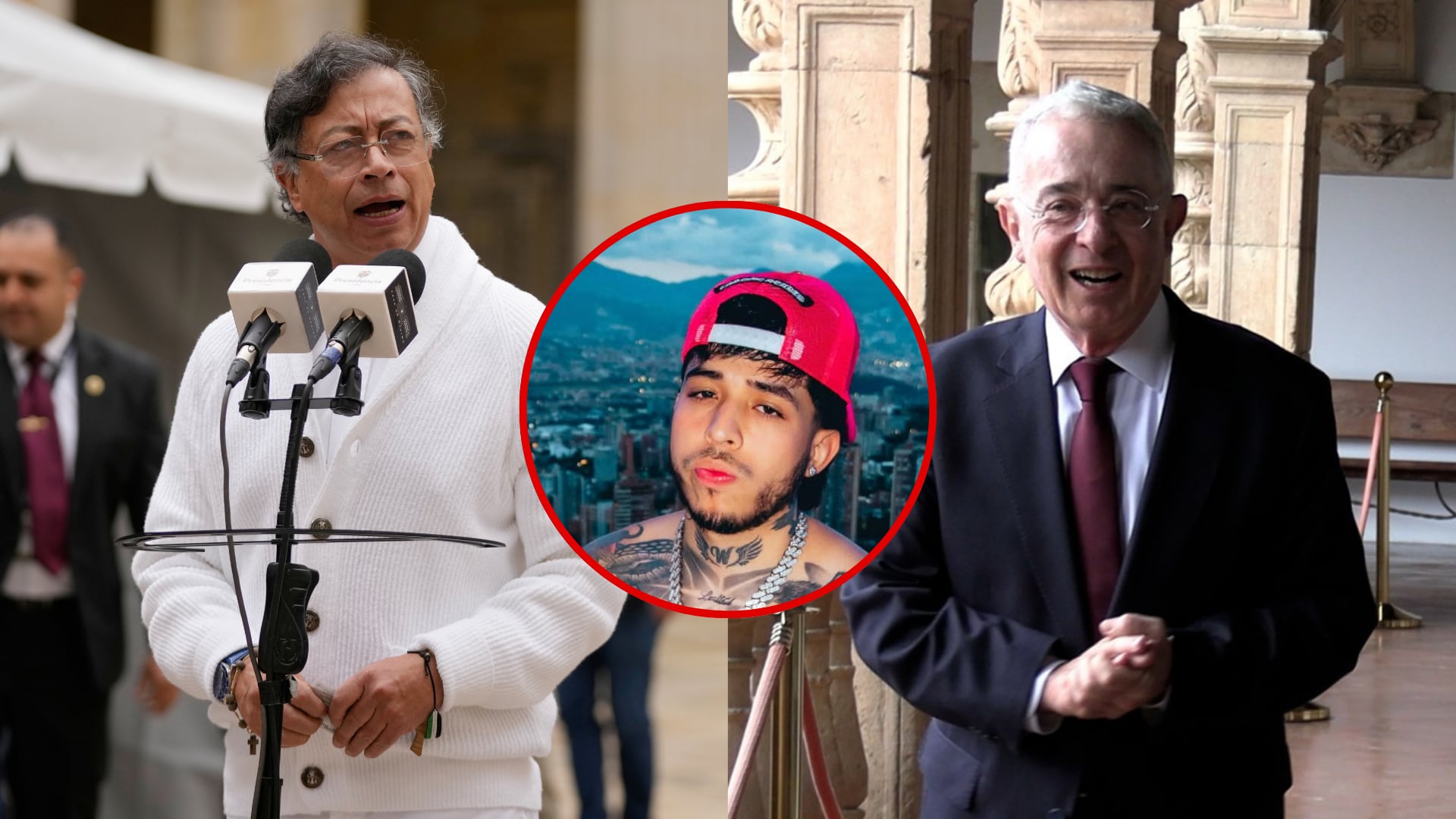 Gustavo Petro, Westcol y Álvaro Uribe - Fotos: Redes sociales de los políticos y del streamers el 22 de marzo del 2026