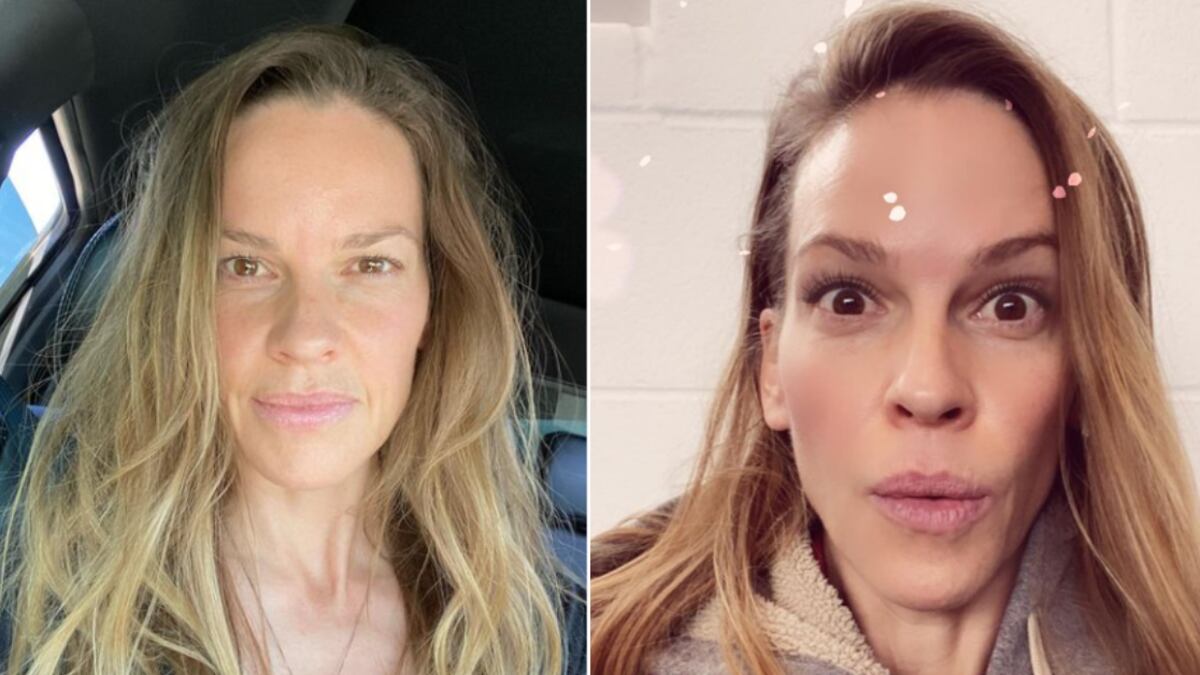 Hilary Swank demostró su sencillez.