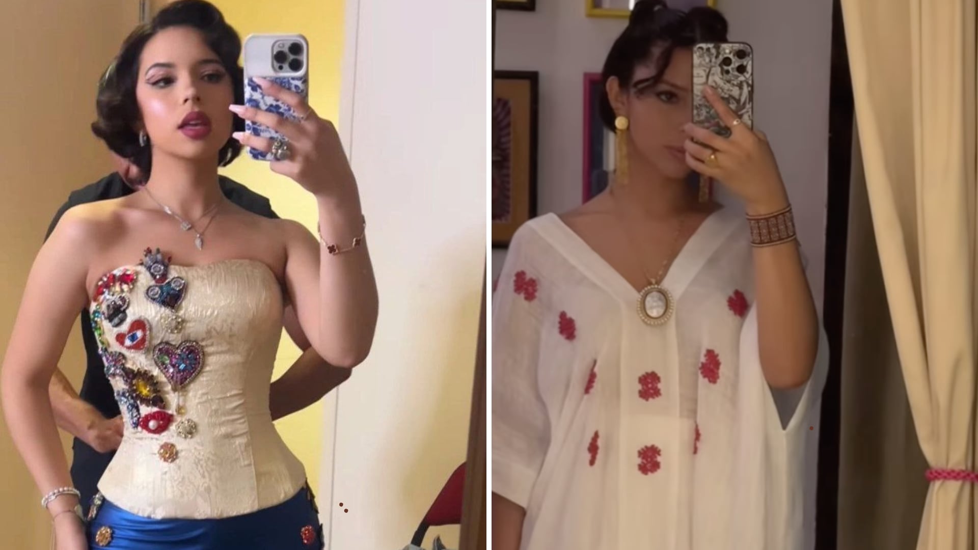 De pantalones ceñidos a ropa holgada: los cambios de look de Ángela Aguilar tras su matrimonio.