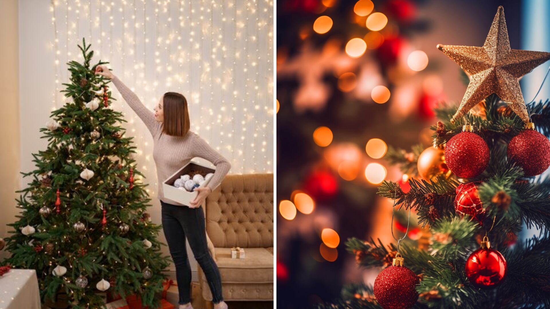 Decoración en tendencia para árboles de navidad.