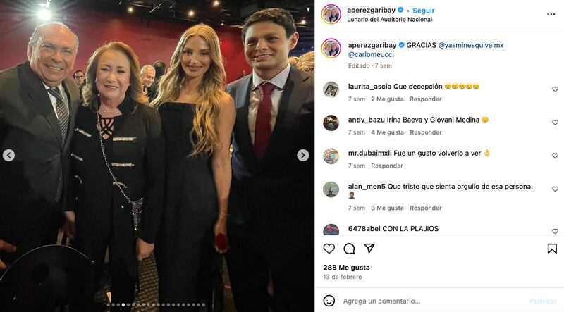 Irina Baeva y Giovani Medina fueron captados juntos en el Lunario del Auditorio Nacional