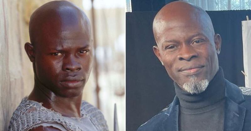 Djimon Hounsou en 'Gladiador' y en la actualidad