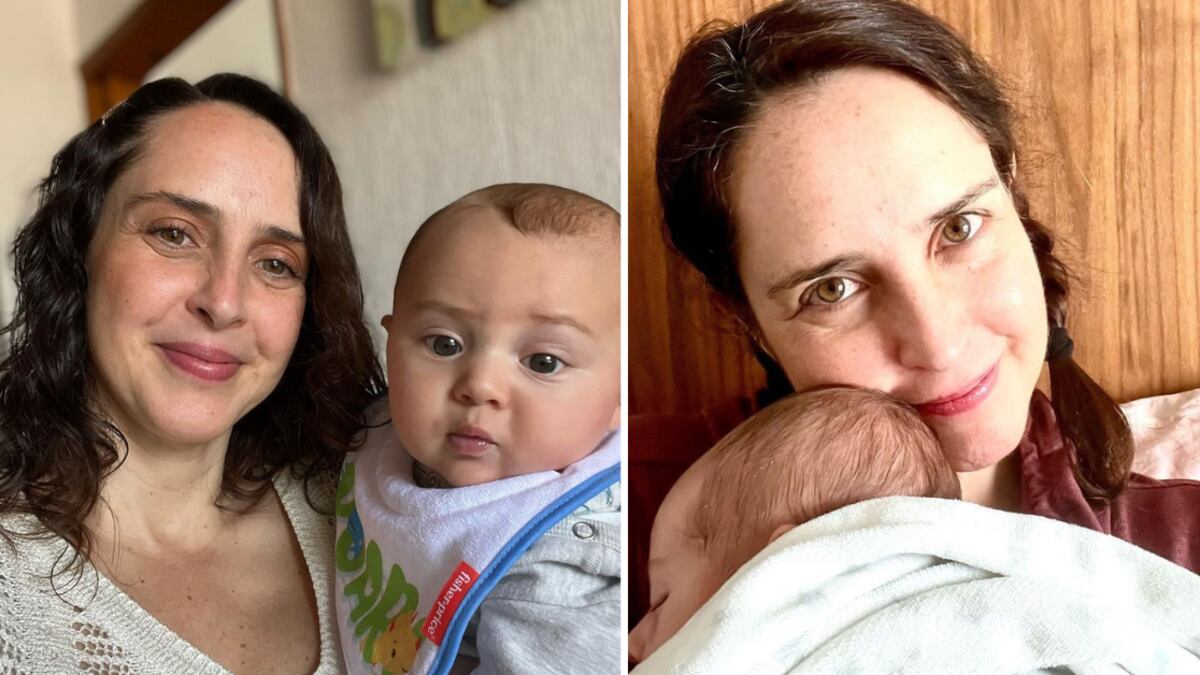 Irán Castillo y su bebé