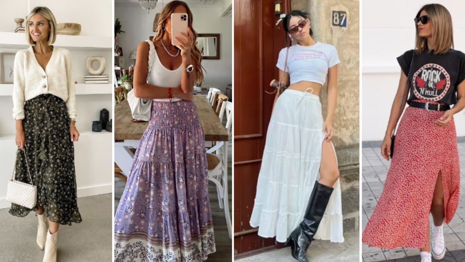 Cómo usar las faldas largas hippie