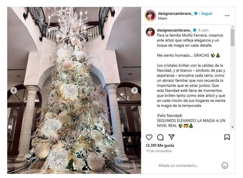 El árbol de Navidad de Nadia Ferreira y Marc Anthony