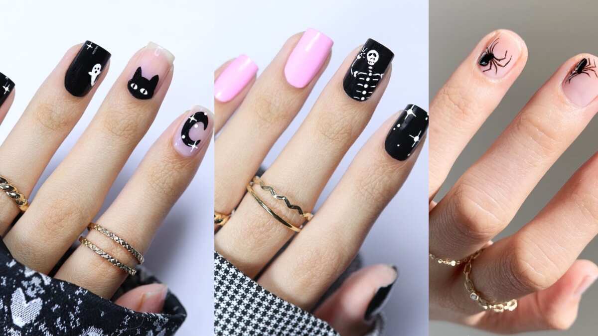 Uñas en negro para Halloween