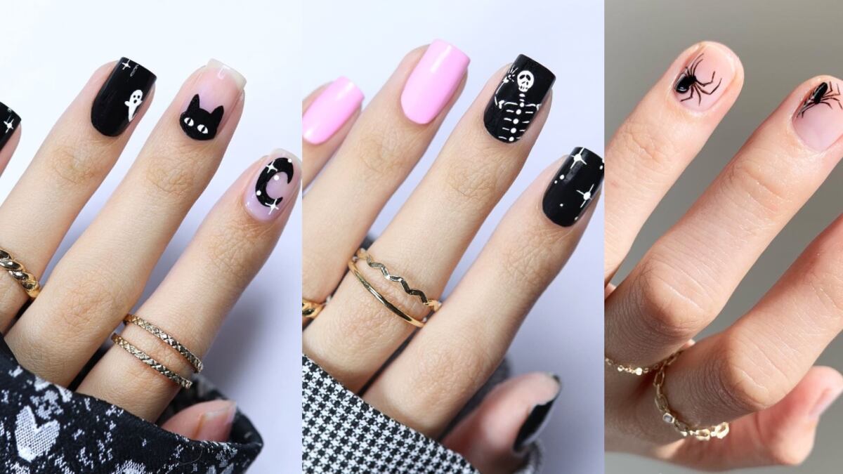 Uñas en negro para Halloween
