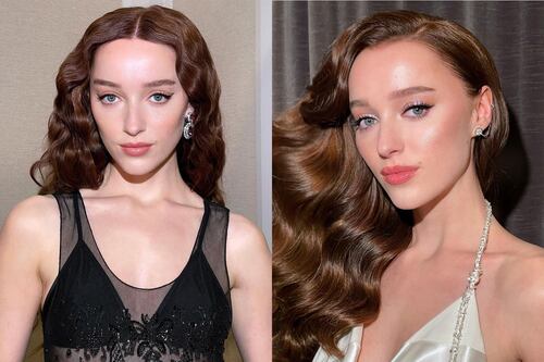 Phoebe Dynevor, de “Bridgerton”, conquista en minivestido a rayas y botas hasta la rodilla