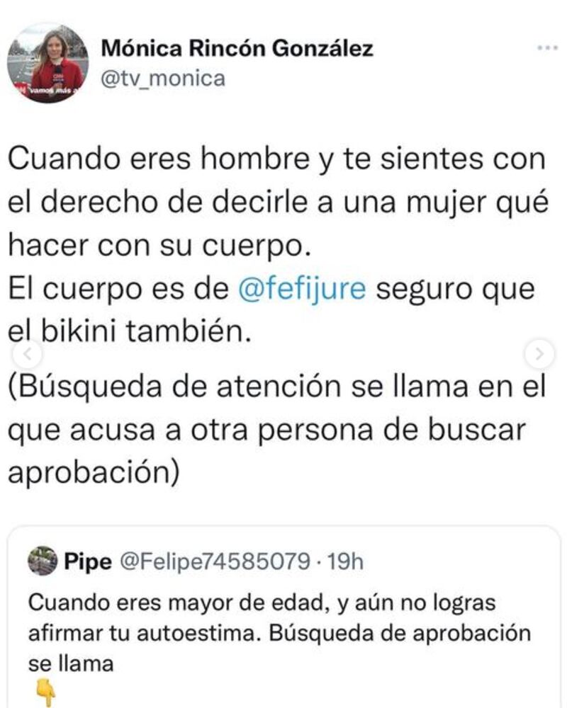 Mónica Rincón defendió a colega tras crítica por fotografía en bikini