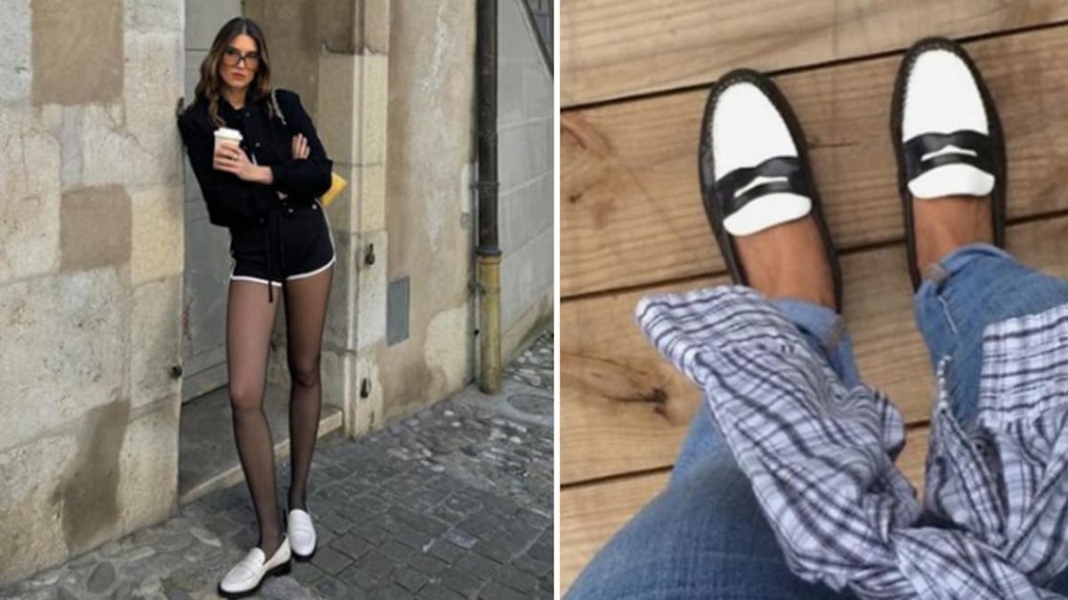 Moda mocasines bicolor