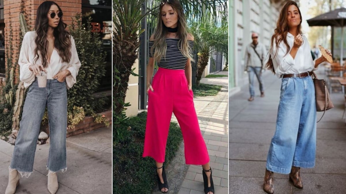 Tendencia 2024 de pantalones culotte con botines