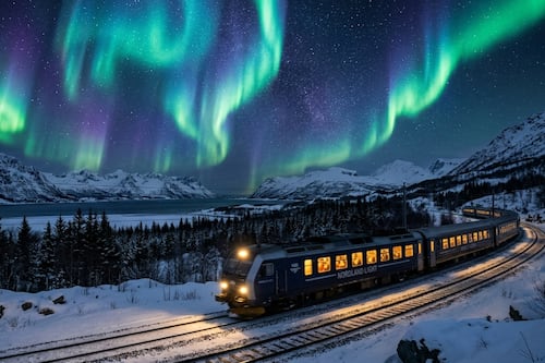 Viajar bajo un espectáculo natural: Noruega presenta su tren para ver auroras boreales