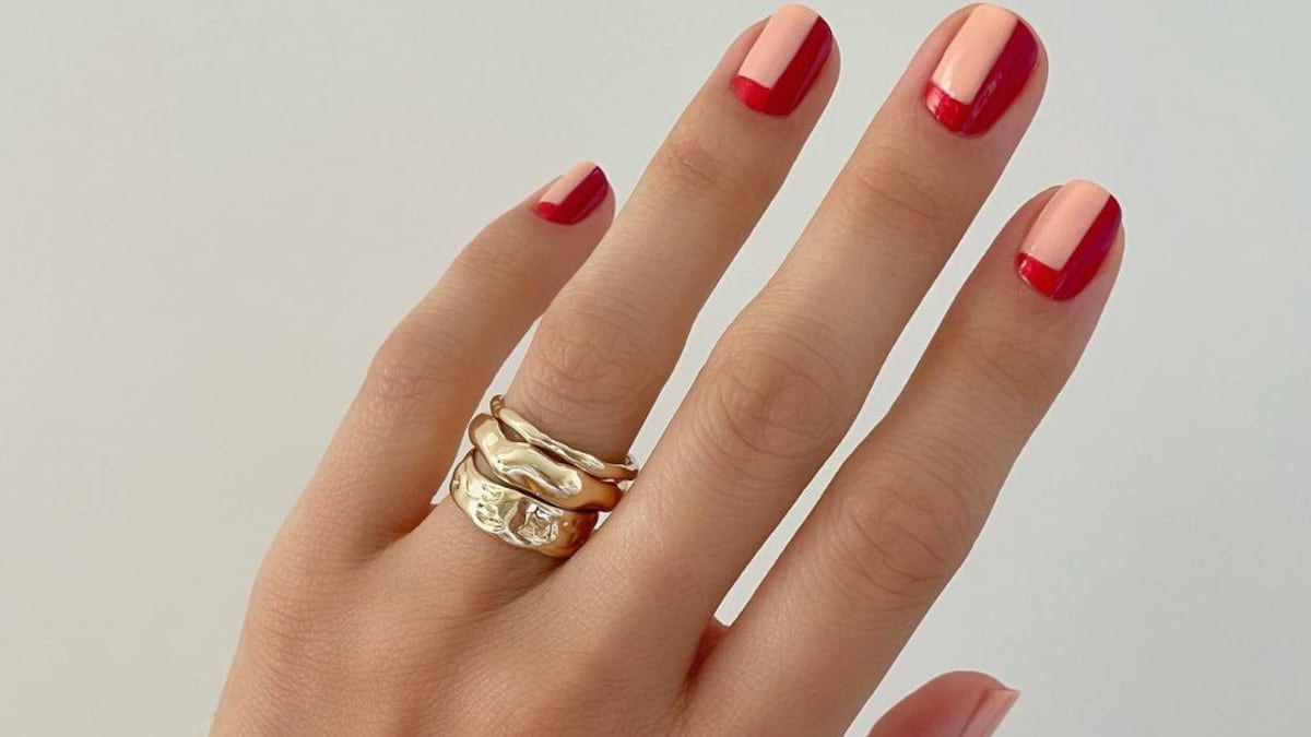 Las uñas 'color block' permiten jugar con todos los colores del espectro cromático