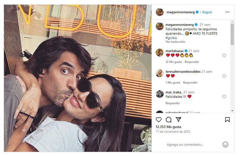 Megan Montaner junto a su pareja, Gorka Ortúzar