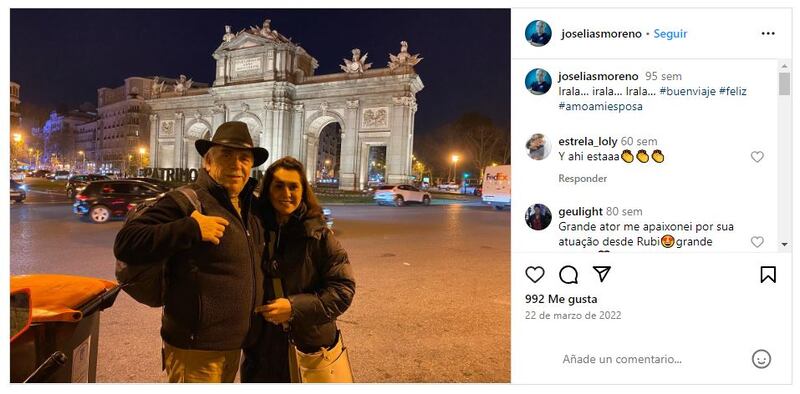 José Elías Moreno junto a su esposa, Maru