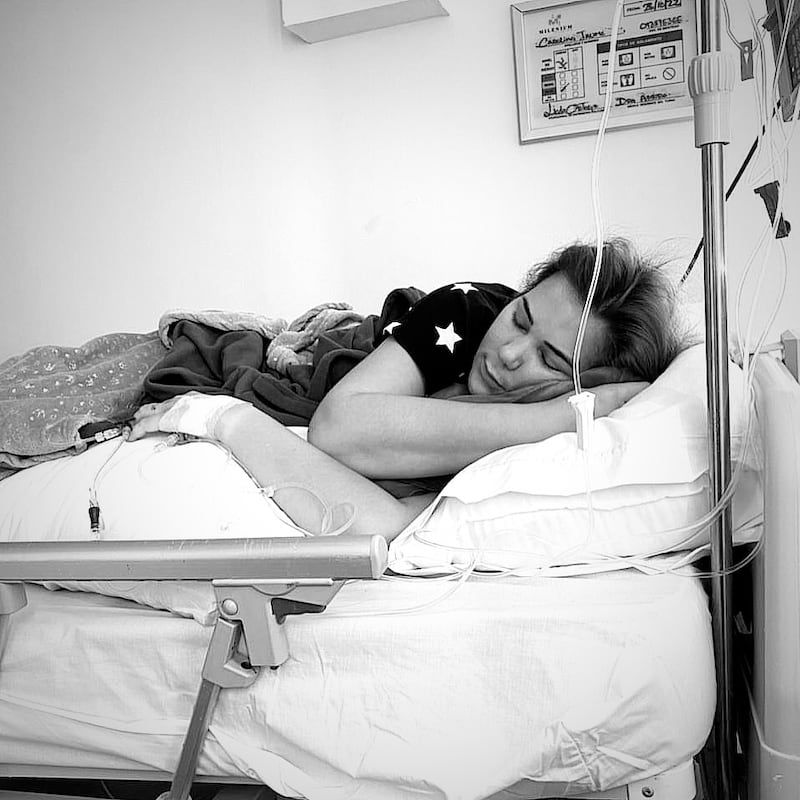 Carolina Jaume con traqueítis