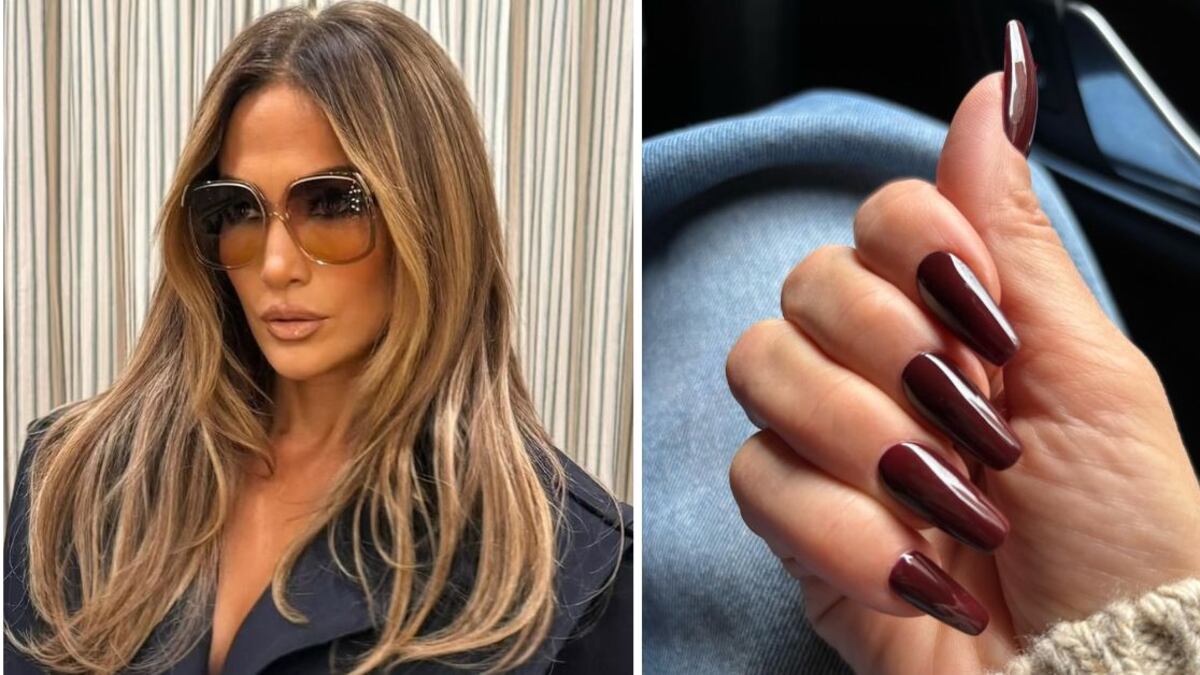Las uñas 'cherry chocolate' son la última tendencia en manicura impuesta por Jennifer Lopez