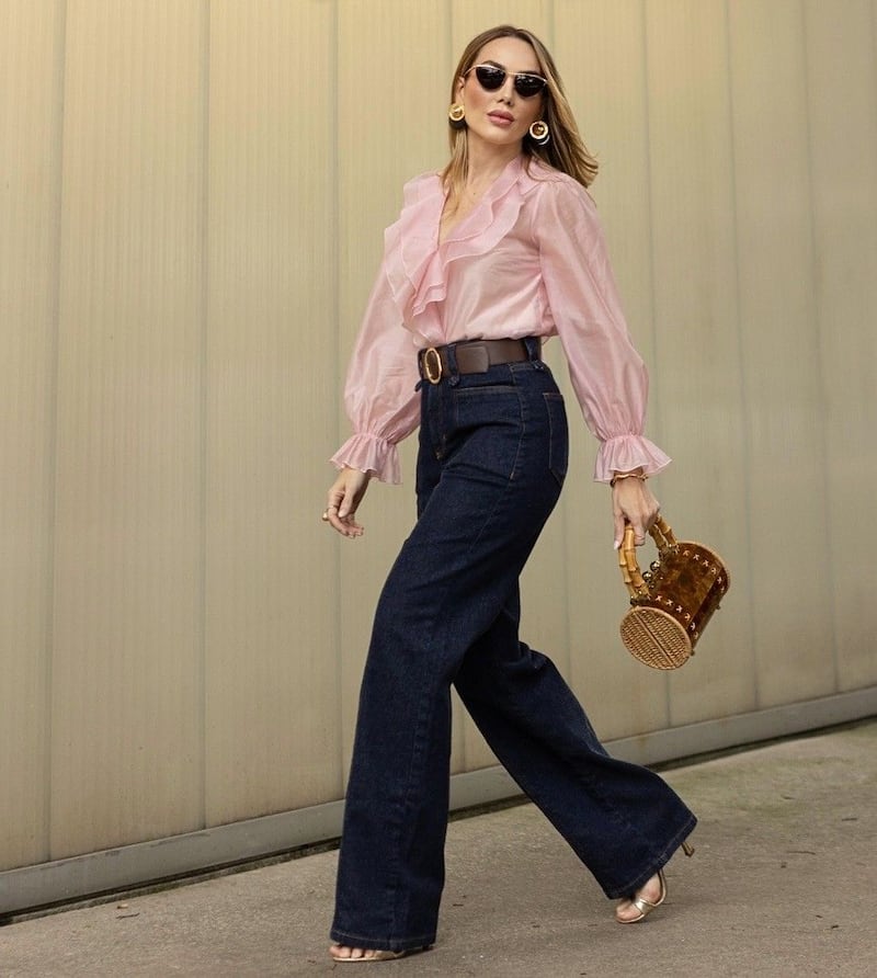 Jeans boho con botines o tacones