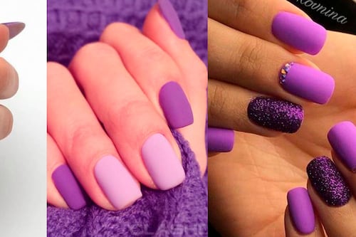 Uñas moradas para salir de tu zona de confort luciendo como una princesa