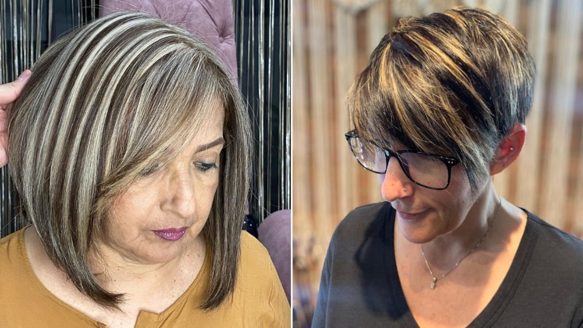 Las mechas gruesas y contrastantes envejecen mucho a la apariencia