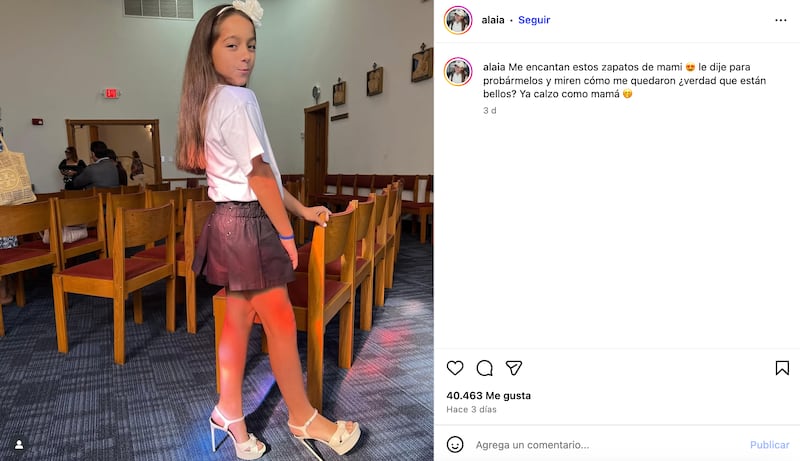 Hija de Adamari López presume look con tacones de su mamá