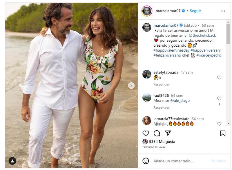 Marcela Mar junto a su esposo, Pedro Fernández