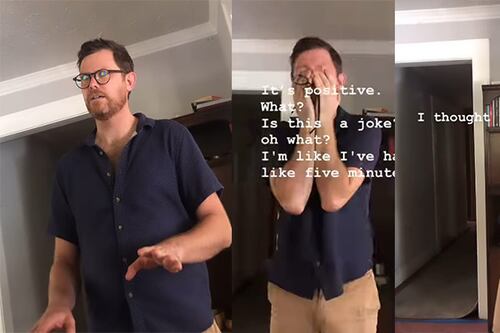 Se entera del embarazo de su esposa tras 15 años de intentos y su reacción es viral