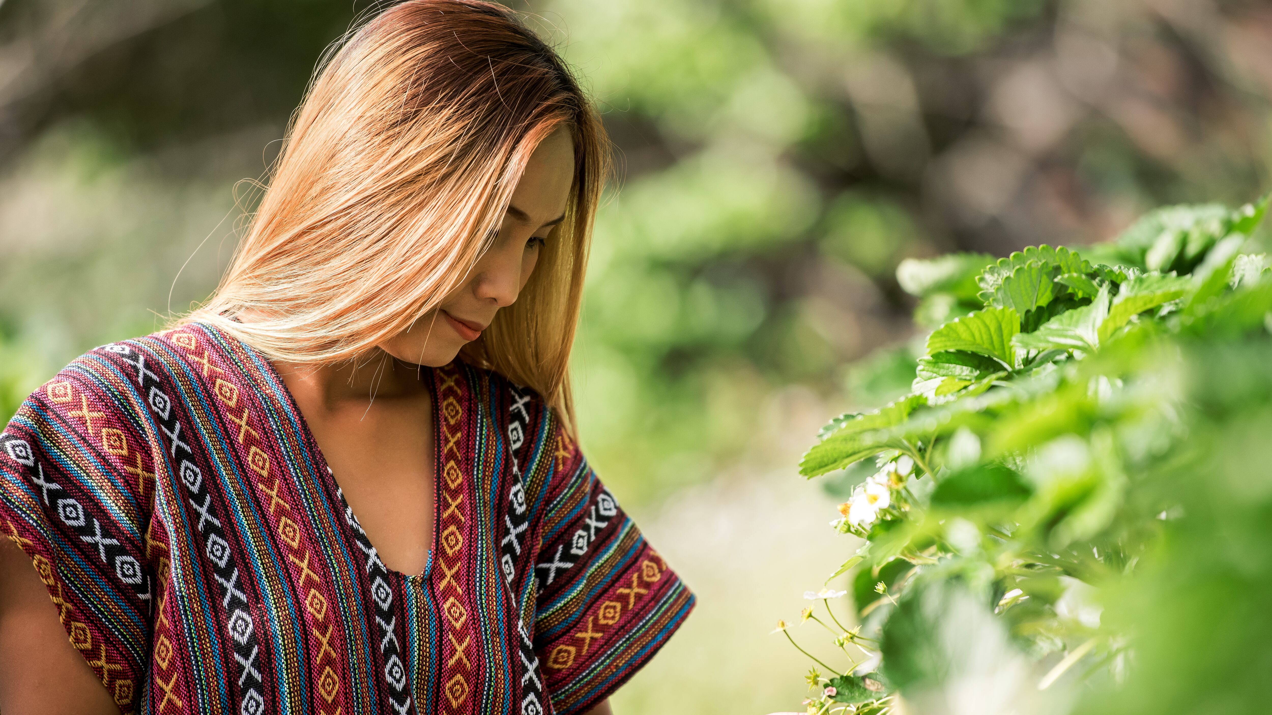 Mujer con cabello largo