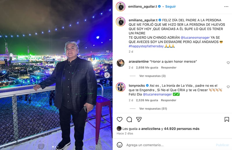 La polémica felicitación del Día del Padre de Emiliano Aguilar