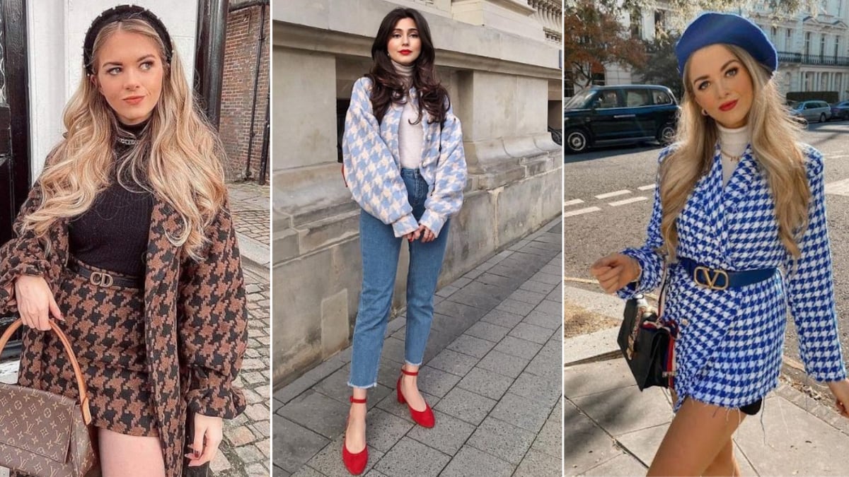 Olvídate del animal print y dale una oportunidad al estampado pata de gallo.