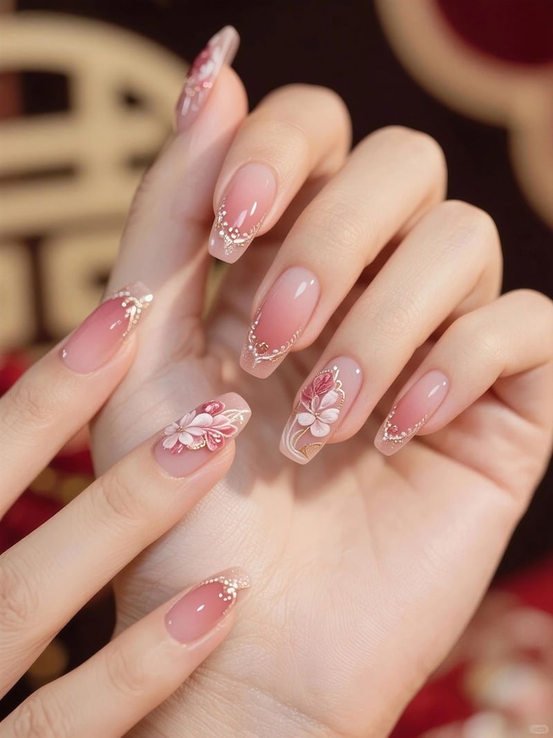 5 ideas de uñas con flores que son diferentes a lo que ya viste antes