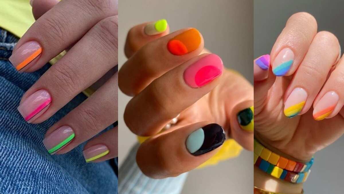 Uñas con un toque en neón