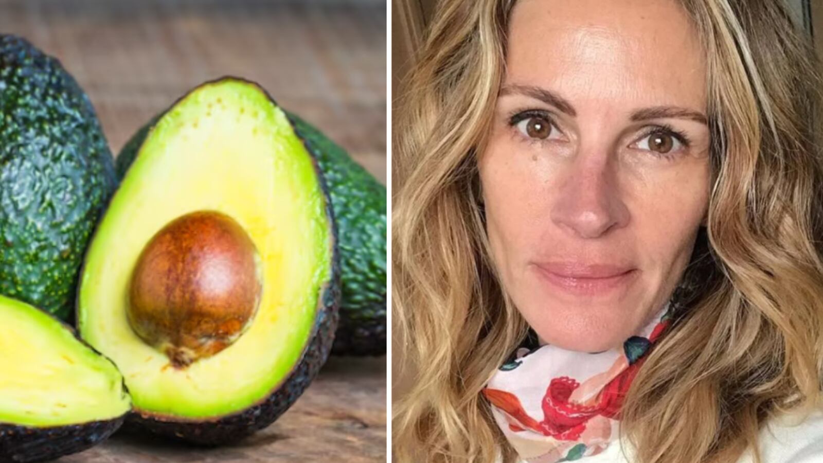 Julia Roberts mascarilla de aguacate y banana para arrugas