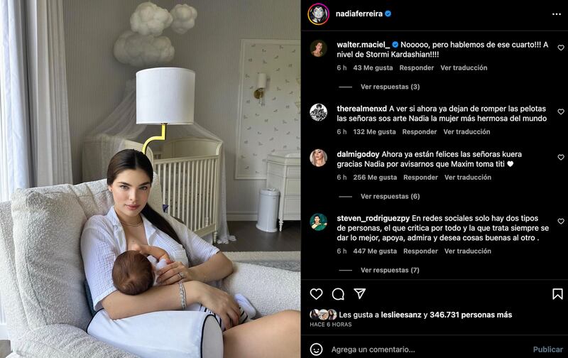 Nadia Ferreira lactando