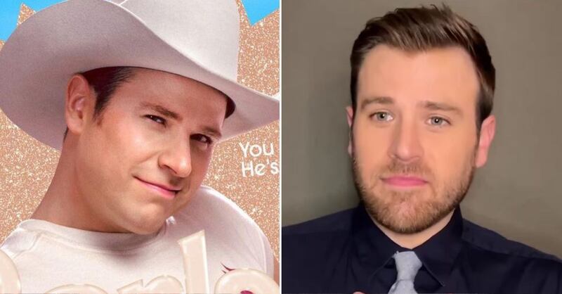 Scott Evans en 'Barbie' y en la vida real