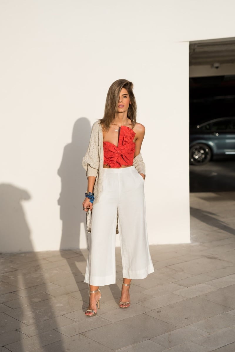 Pantalones culotte blancos