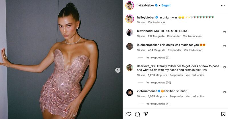 Hailey Bieber fresca y chic