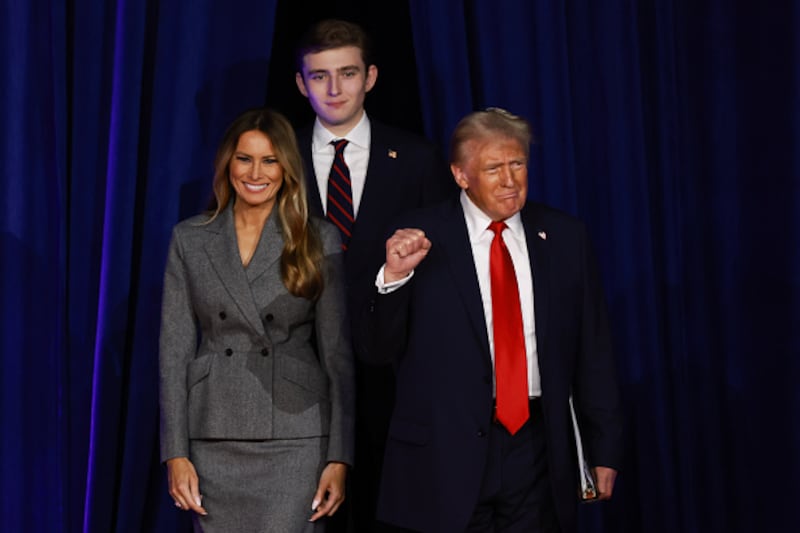 Donald Trump, Melania Trump y Barron Trump