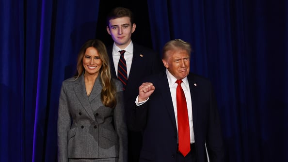 Donald Trump, Melania Trump y Barron Trump