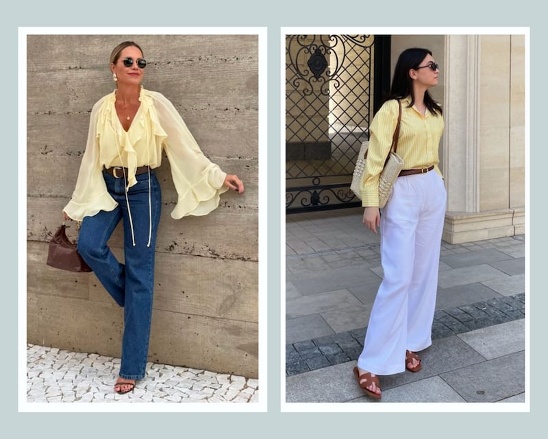 Blusas amarillo mantequilla que serán tendencia este 2025.