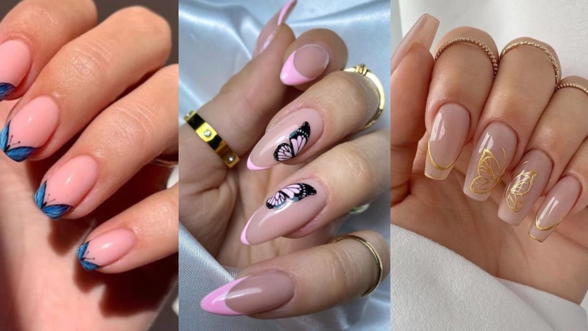 Diseños de uñas con mariposas