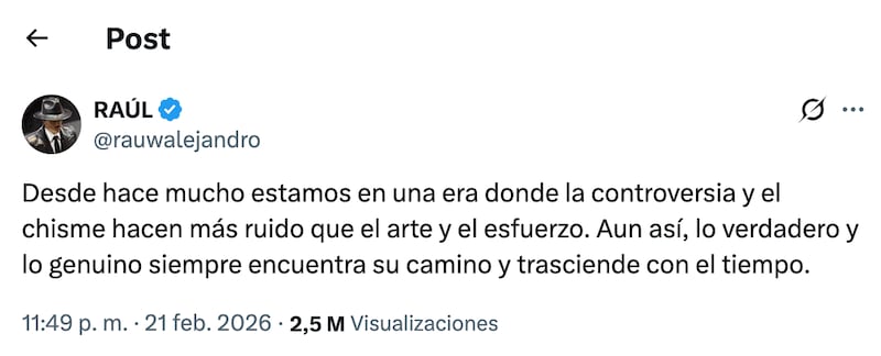 Mensaje de Rauw Alejandro tras polémica sobre 'Rosita'