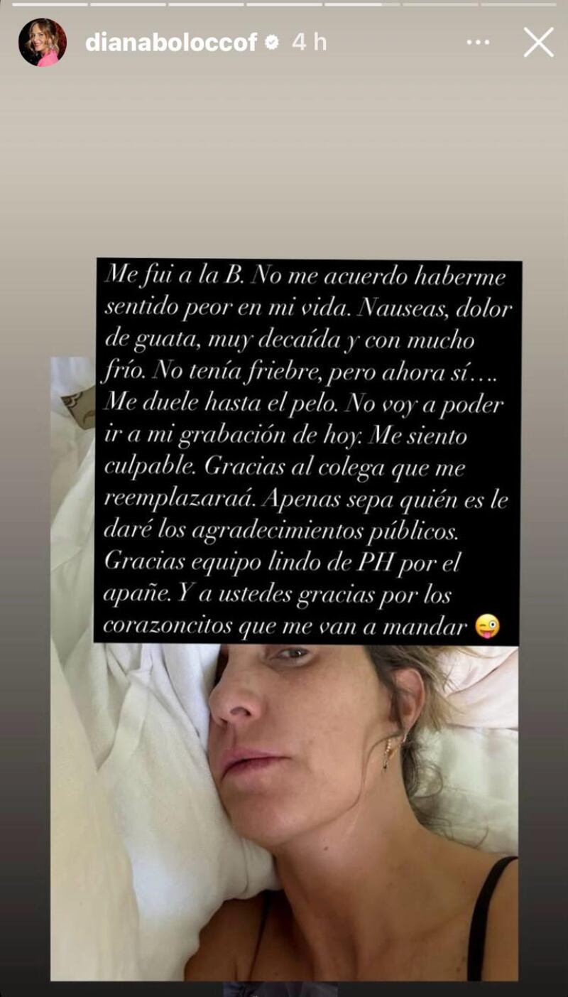 Historia de Instagram de Diana Bolocco