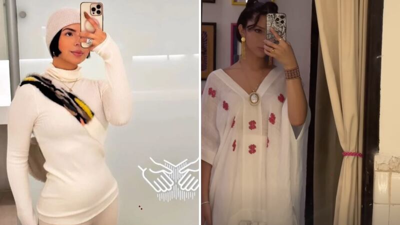 Ángela Aguilar ahora usa en su día a día camisones y voluminosas faldas.