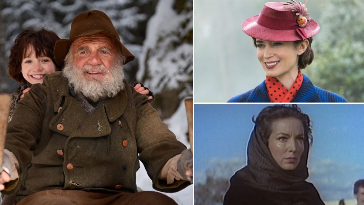 Escenas de las películas Heidi, El regreso de Mary Poppins y La escondida