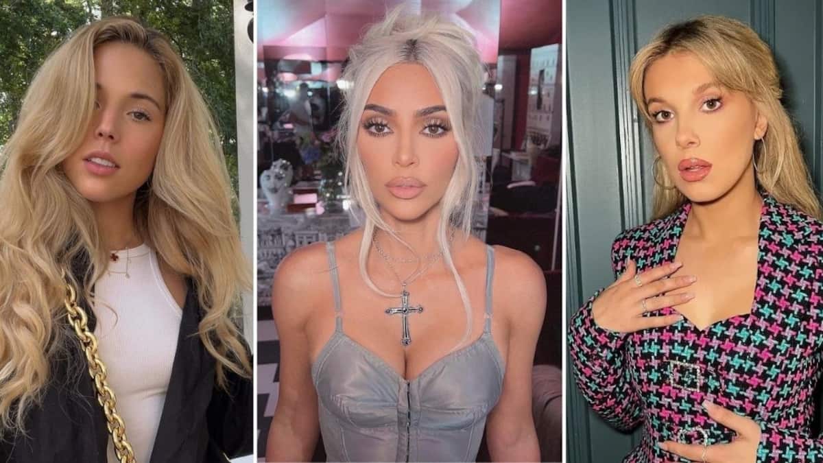 Aneliz Aguilar, Kim Kardashian y Millie Bobby Brown son tres celebridades que se han teñido de rubio